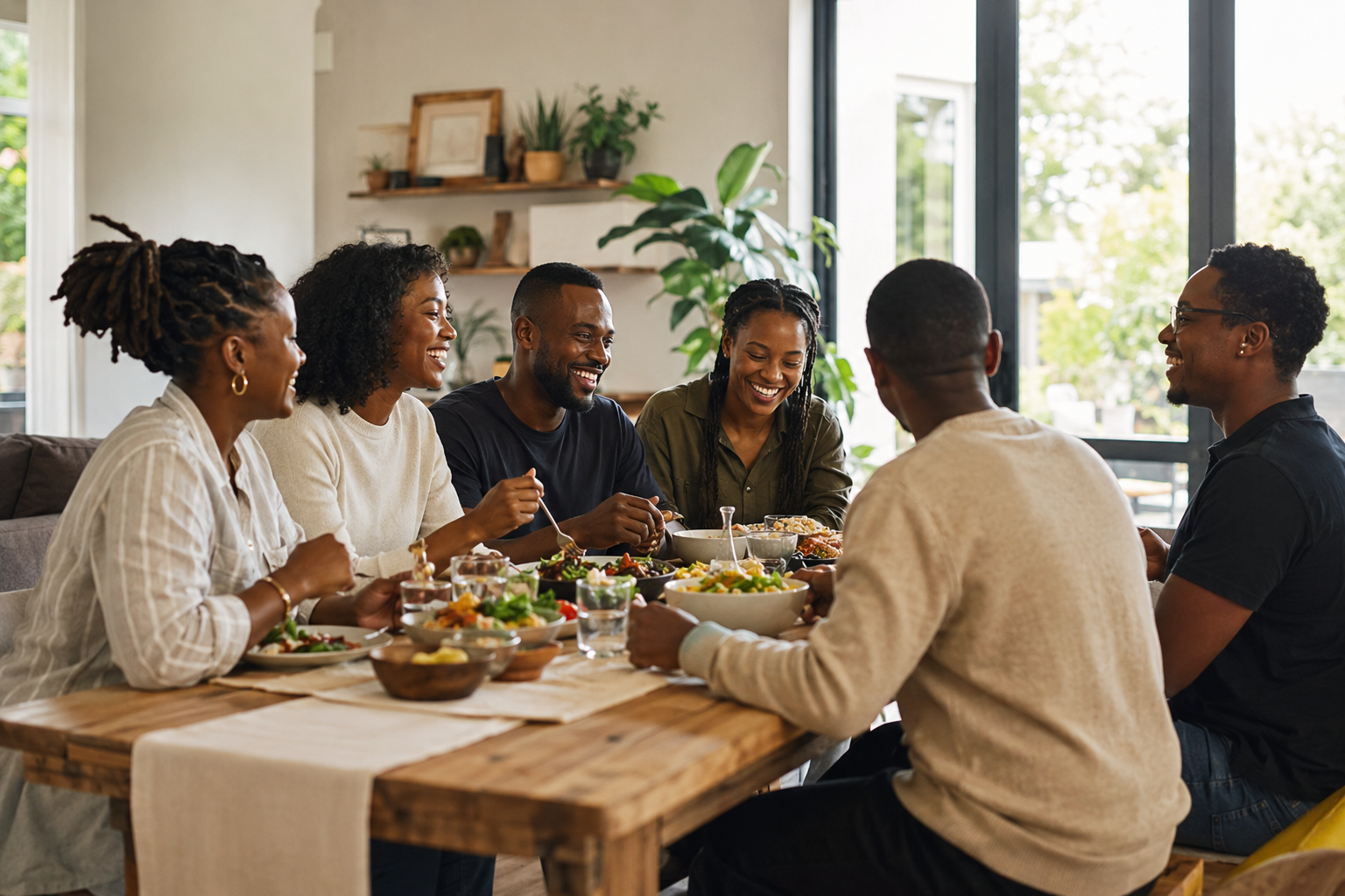 Diverse families gathering in a warm community setting